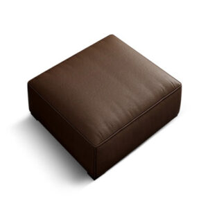 31.5" Brown Genuine Leather cushion Ottoman