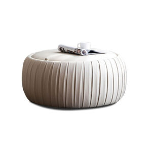 31.5" White Microfiber Leather cushion Ottoman