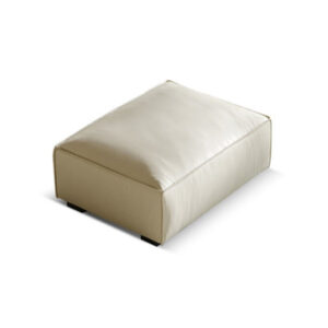 35.43" Khaki Genuine Leather cushion Ottoman