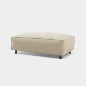 43.31" Khaki Genuine Leather cushion Ottoman