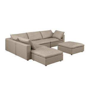 6-Piece Sectional - Upholstered In Top-Grain Italian Leather