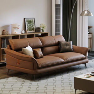 74.8" Genuine Leather Standard Sofa cushion couch