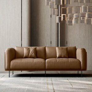 84.65" Genuine Leather Standard Sofa cushion couch