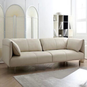 86.61" Khaki Genuine Leather Modular Sofa cushion couch
