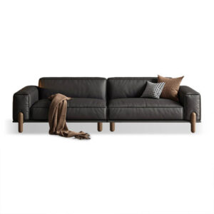 98.03" Green Genuine Leather Modular Sofa cushion couch