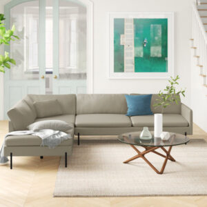 Ambere Anikka 115" Wide Genuine Leather Sofa & Chaise