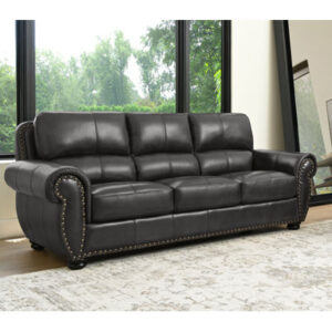 Arjana 85'' Genuine Leather Rolled Arm Sofa