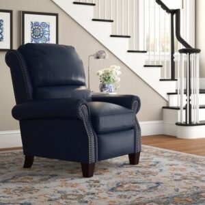 Asmahan 37.4" Wide Genuine Leather Manual Club Recliner