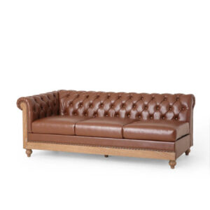 BELMONT Upholstered Chesterfield Leather Sofa - 3 Seater, for Bedroom, Office, Living Room