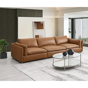 Brighton Top Grain Leather 3 Pieces Modular Sectional Sofa Couch