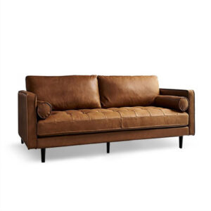 Brown Genuine Leather Standard Sofa cushion couch