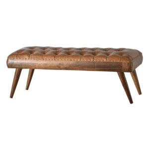 Chaney Luxurious Leather Upholstered 4' Bench Ottoman
