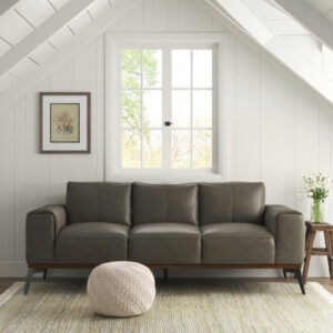Conley 86" Genuine Leather Square Arm Sofa