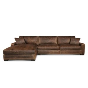 Downtown Cowboy 139" Wide Genuine Leather Sofa & Chaise