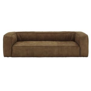 Dupo 94" Genuine Leather Tuxedo Arm Sofa