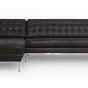 Florence 101" Leather Left Sectional, Brown