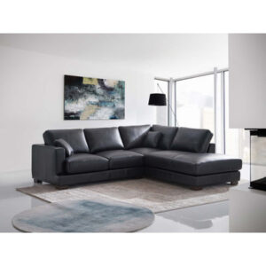 Grain Leather Sectional Sofa W/2 Pillows