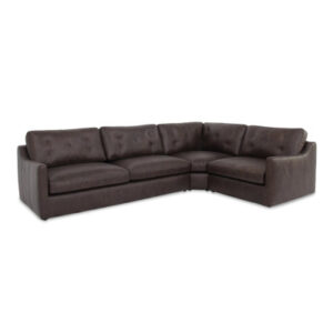 Gwathney 3 Piece Modular Sectional Espresso Brown Leather