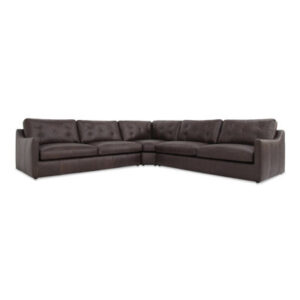 Gwathney Corner Modular Sectional Espresso Brown Leather