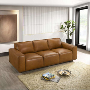Ilio 90.15'' Genuine Leather Square Arm Sofa