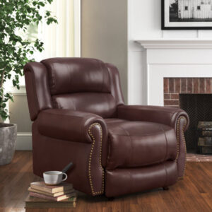 Indianola 39.75" Wide Genuine Leather Zero Clearance Standard Recliner