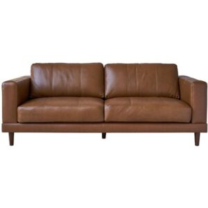 Latitude Run® Austin 84-In. Modern Leather Sofa In Dark Tan, F23F3C57F6B046AE9D5A83689B918FD4