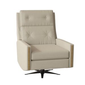 Loft 29.5" Wide Genuine Leather Manual Swivel Standard Recliner
