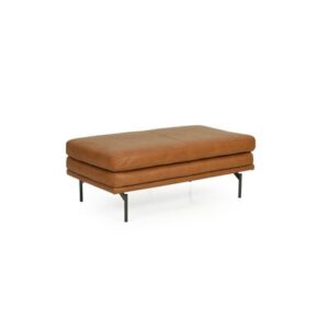 Mccoy Full Leather Ottoman In Tan
