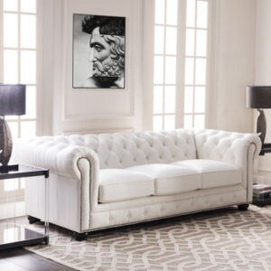 Modern Sofa Tufted Leather Chesterfield Nailhead Sofa Leather Sofa Leather Couch Convertible Sofa