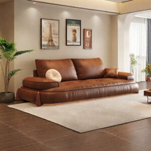 Modern vintage oil wax leather sofa