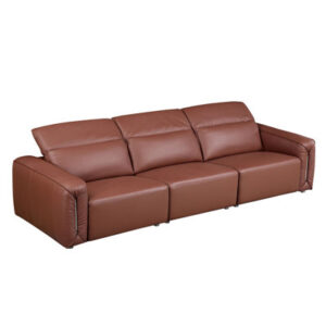Simple Line Design 3-Seater Leather Sofa , Comfy Sofa Couch With Extra Deep Seats,Adjustable Headrests Couch,