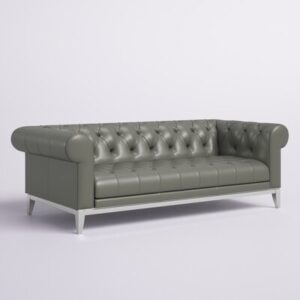 Strick & Bolton Monaghan Button-tufted Leather Sofa