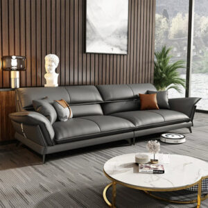 110.24" Genuine Leather Modular Sofa cushion couch