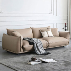 110.24" Green Genuine Leather Modular Sofa cushion couch