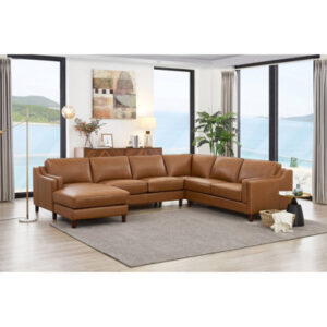 132" Wide Genuine Leather Corner Sectional