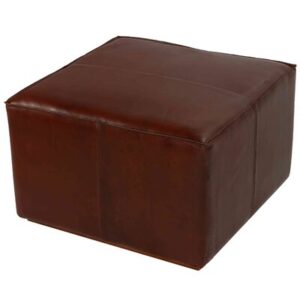 27'' Wide Genuine Leather Square Cocktail Ottoman