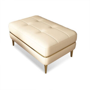 31.5" Genuine Leather cushion Ottoman