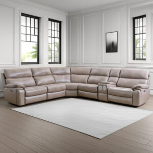 6 - Piece Leather Power Reclining Sectiona