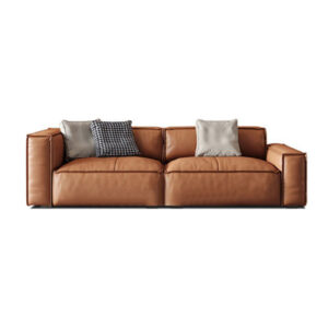 86.61" Genuine Leather Modular Sofa cushion couch