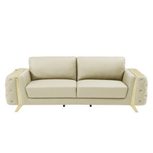 Anissa 90" Genuine Leather Square Arm Sofa
