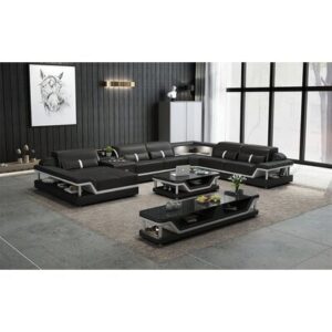 Asantae - Genuine Leather Modular Corner Sectional