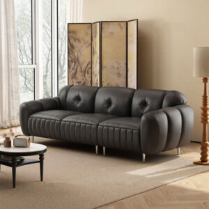 Black Microfiber leather Modular Sofa cushion couch