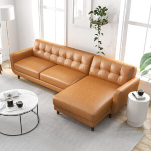 Casteel 111.5" Wide Genuine Leather Sofa & Chaise