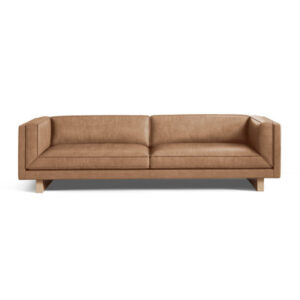Dorris Top Grain Leather Wide Seat Sofa, Brown