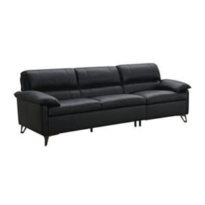 Eilene Black Top Grain Leather Sofa Couch