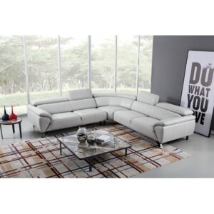 Elona 119" Wide Genuine Leather Symmetrical Modular Corner Sectional