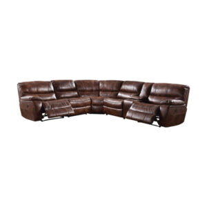 Gwinda Power Motion Sectional Sofa In Two Tone Brown Synthetic Leather
