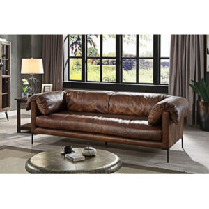Jaron Macho Top Grain Leather Sofa Couch