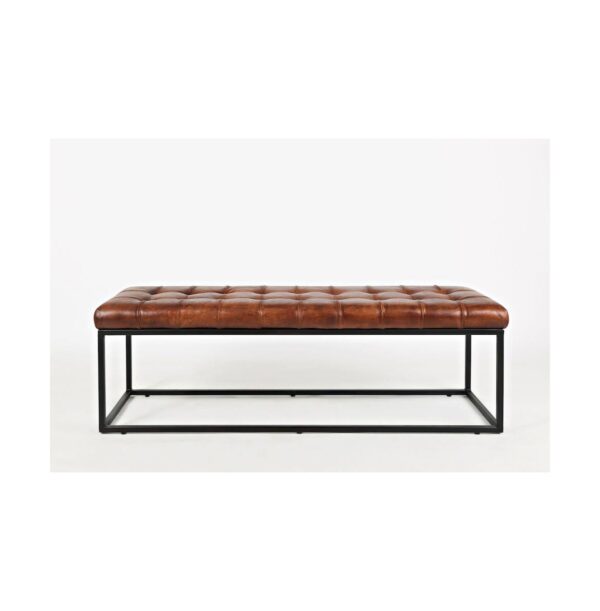 Jofran Global Archive 55" Genuine Distressed Leather Ottoman Bench - Brown