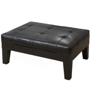 LEATHER OTTOMAN WITH DRAWER